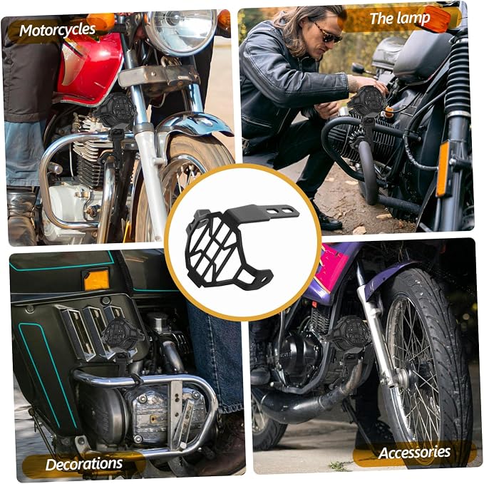 2pcs Fog Light Protective Cover for Civilian Replacement Grille Sleek Vintage Mesh for Motorcycles