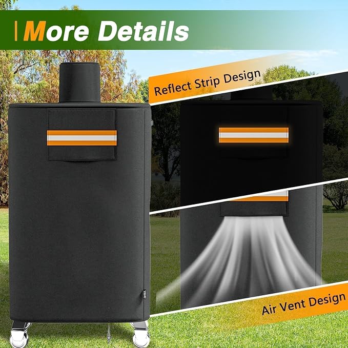 EVRBUL Wood Pellet Smoker Cover Fits for Pit Boss Copperhead Sportsman 5 7 Series, Vertical Smoker Cover Fits for PBV5PW1, PBV5P1, PBV7P1, PB5000SP, PB7000SP,PBV4PS1, PBV4PS2, PBV4NX,Heavy Duty 420D