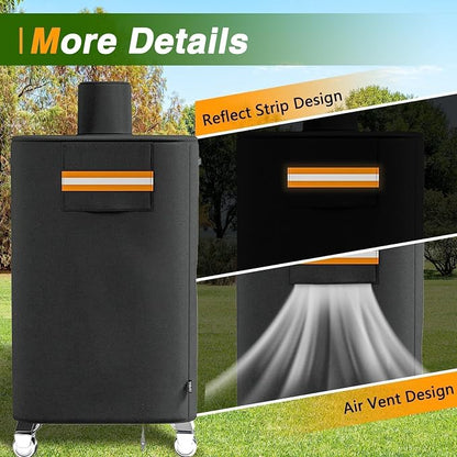 EVRBUL Wood Pellet Smoker Cover Fits for Pit Boss Copperhead Sportsman 5 7 Series, Vertical Smoker Cover Fits for PBV5PW1, PBV5P1, PBV7P1, PB5000SP, PB7000SP,PBV4PS1, PBV4PS2, PBV4NX,Heavy Duty 420D