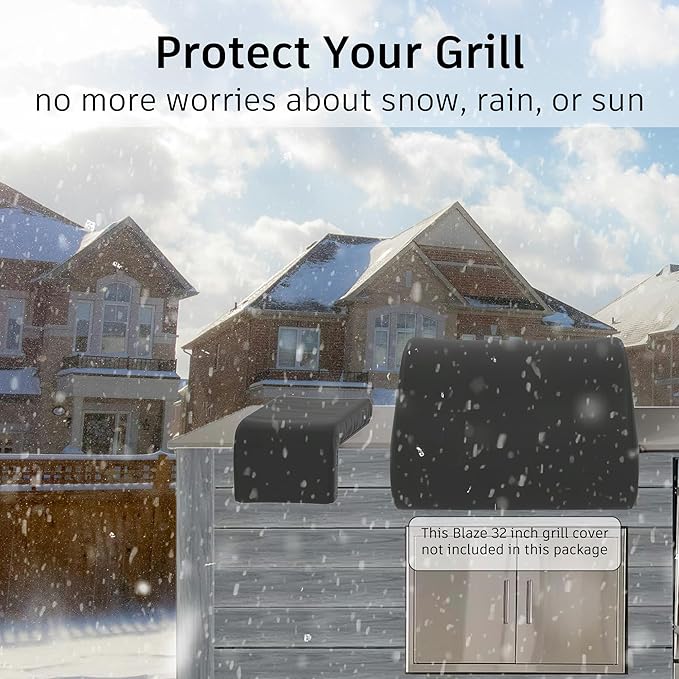 Grill Cover for Blaze Premium LTE Built-in Double Side Burners - 2SBBICV, Waterproof, Rip Proof, Fade Resistant, Heavy Duty Built in Grill Cover for Blaze Side Burner