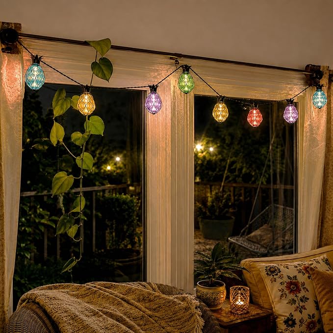 Vigdur Pineapple String Lights - Outdoor Patio Lights Plug in with 10 Pineapple Bulbs Connectable, Indoor String Light for Bedroom Bistro Tiki Decor(10FT
