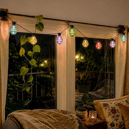 Vigdur Pineapple String Lights - Outdoor Patio Lights Plug in with 10 Pineapple Bulbs Connectable, Indoor String Light for Bedroom Bistro Tiki Decor(10FT