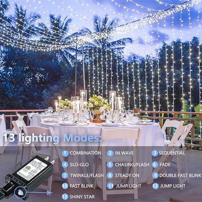 800 LED String Lights, 272FT Super-Long Christmas Lights Outdoor Indoor | Cool White, 13 Modes, Timer, Clear Wire Waterproof Twinkle Fairy Lights Plug in for Bedroom Classroom Patio Xmas Tree Decor