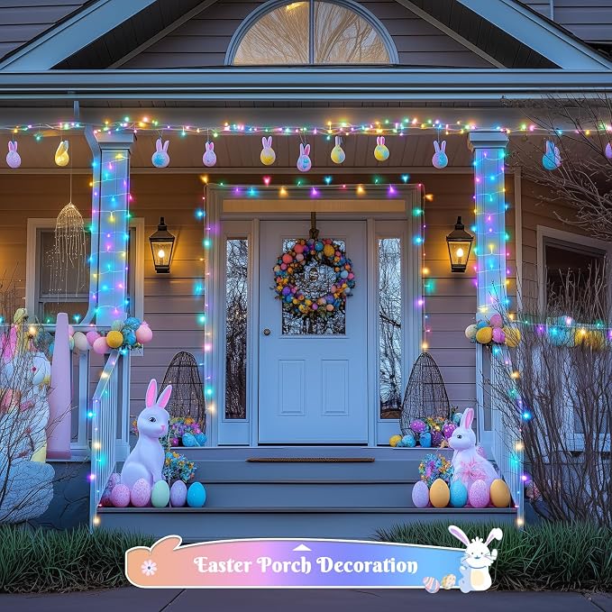JMEXSUSS 400 LED Easter Lights Indoor Outdoor, 132FT Easter String Lights | Pastel String Lights Plug in, with Remote, 8 Modes Colorful Christmas Light for Bedroom Party Tree Decorations