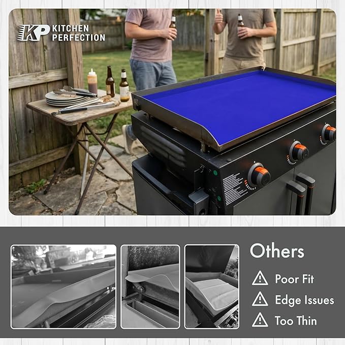 KITCHEN PERFECTION 28" Premium Silicone Griddle Cover Mat for Blackstone Griddle 28 Inch - Hermetic Protection from Rust & Debris All Year, Fits All Blackstone 28 Inch Models - Food Grade Silicone