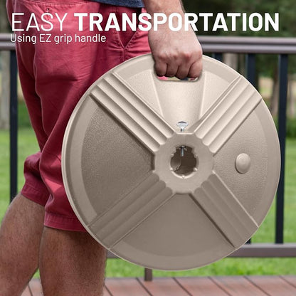 US Weight Durable 50 Pound Fillable Umbrella Base Designed to be Used with a Patio Table
