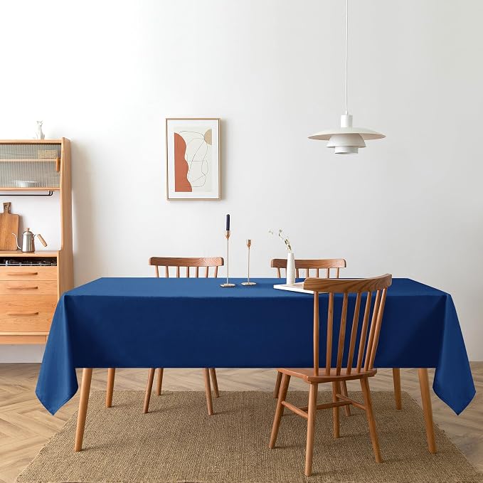 DWCN Rectangle Tablecloth - 54 x 80 Inch - Waterproof Stain and Wrinkle Resistant Washable Table Cloth, Decorative Fabric Table Cover for Kitchen Dining Room Party and Outdoor Use, Royal Blue