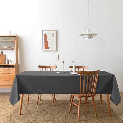 DWCN Rectangle Tablecloth - 60 x 120 Inch - Waterproof Stain and Wrinkle Resistant Washable Table Cloth, Decorative Fabric Table Cover for Kitchen Dining Room Party and Outdoor Use, Grey