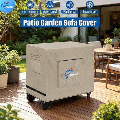 SIRUITON Outdoor Bar Cart Cover for 40 Inch BBQ Food Prep Table, Heavy Duty 600D Oxford Fabric Outdoor Dining Cart/BBQ/Worktable Metal Movable Table Waterproof Cover