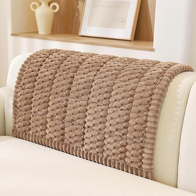 OstepDecor Couch Cover for Dogs, Washable Non Slip Sofa Cover for Pets | Soft Couch Covers for Sofa, Loveseat and Sectional, Furniture Protector Against Pet Hair & Dirt (35.4" x 35.4", Brown)