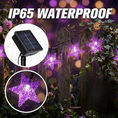 Twinkle Solar Star String Lights Outdoor Waterproof Fairy Lights 39FT 100 LED with 8 Lighting Modes for Camping Garden Wedding Party Tree Holidays Backyard Patio (Purple)