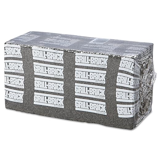 3M Grill-Brick Grill Cleaner GB12, 12 Pack of 3.5 in x 4 in x 8 in Grill Bricks, Heavy Duty, Cleans Away Carbonized Grease and Oil, Flat Top Griddle Cleaning, Commerical Kitchen