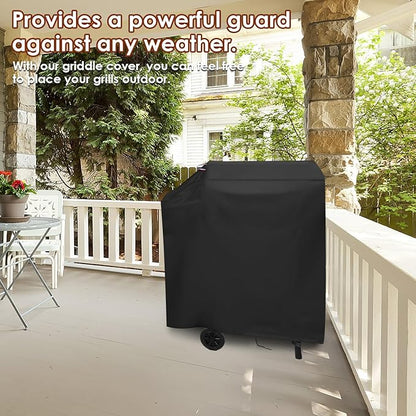 Grill Cover for Royal-Gourme-t CD1824M 24-Inch Charcoal Grill, Outdoor Waterproof Cover for BBQ Smoker Griddle with Side Table, Covers for 24 Inch Charcoal Expert Grills- 42x25x40 in