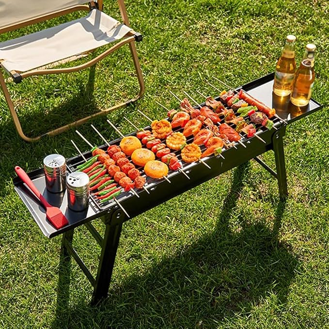 Portable Charcoal Grill Small Barbecue Grill, Folding BBQ Grill Compact Grill For Outdoor Cooking