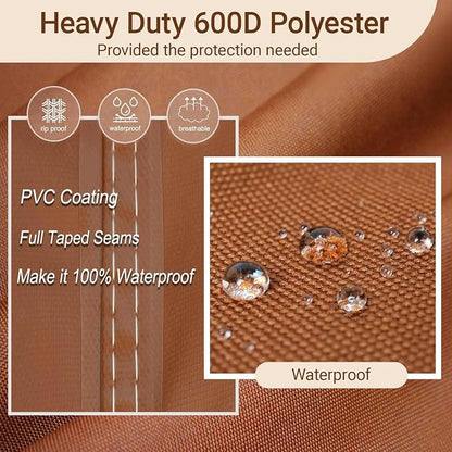 NettyPro Grill Cover for Outdoor Grill 60 inch Waterproof Heavy Duty Gas BBQ Cover for Outside Weber, Char-Broil, Brinkmann, Jenn Air, Nexgrill 3-4 Burners Barbecue, Brown