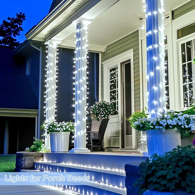JMEXSUSS 1000 LED White Christmas String Lights Outdoor with Remote | Christmas Tree Lights, 272 Ft Outdoor String lights for Outside Patio Garden Bedroom Party Holiday Wedding Christmas Decor
