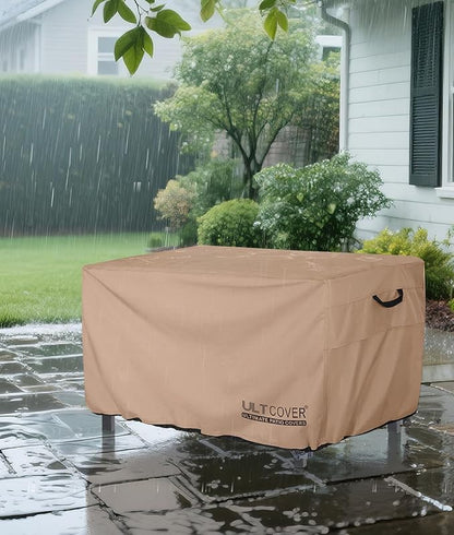 ULTCOVER Rectangular Gas Fire Pit Table Cover 48x28 inch Waterproof Heavy Duty Firepit Cover