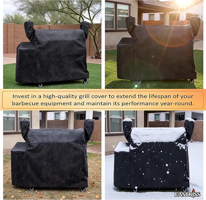 Grill Cover for Recteq DualFire 1200 & Rec Tec 1200 Wood Pellet Grill - Heavy Duty Waterproof Fade Resistant Pellet Grill Cover with Locking Drawstring for Rectec Dual Fire 1200 Grill Accessories