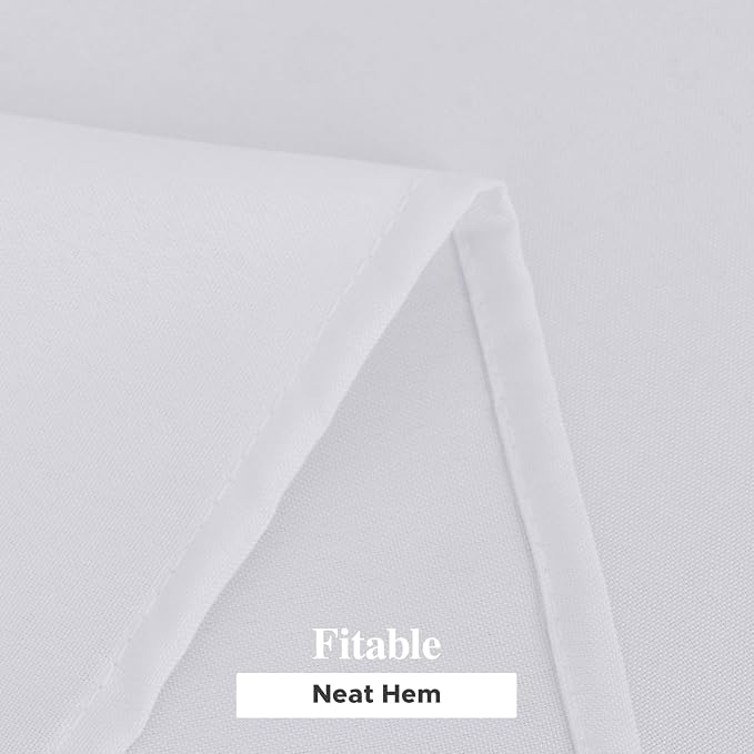 Fitable 6 Pack White Tablecloths for Rectangle Tables, 90 x 132 Inch | Wrinkle & Stain Resistant, Washable Polyester Fabric Cloth Cover, For Wedding, Party, Banquet, Formal Events