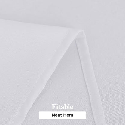 Fitable 6 Pack White Tablecloths for Rectangle Tables, 90 x 132 Inch | Wrinkle & Stain Resistant, Washable Polyester Fabric Cloth Cover, For Wedding, Party, Banquet, Formal Events