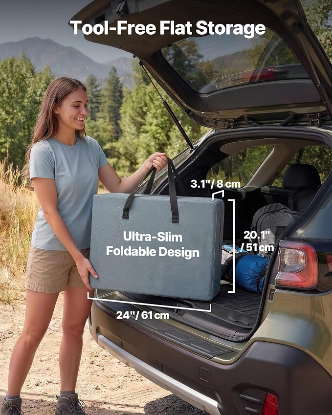 VEVOR Folding Camping Storage Cabinet, Outdoor Portable Aluminum Lightweight Table, Quick Set-up Compact Kitchen Cook Station, with 3 Shelves and Carry Bag, for Picnic, BBQ, Camping, RV Traveling
