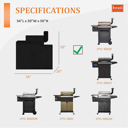 Grill Cover for Z Grills 600 Series Pellet Smoker,54 Inch Z Grills 600D 6002B L6002E 600D3E 6002B2 Pellet Grill Cover Accessories