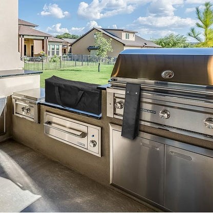 Amylove 2 Sizes Grill Utensil Storage BBQ Tool Bag 24.5" x 9.5" x 5" Large Capacity Grill Accessory Storage Waterproof Grilling Utensil Holder Outdoor BBQ Picnic Cooking Tools for Camp Barbecue