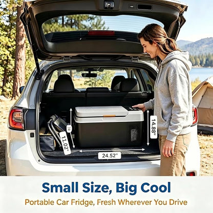 Simple Deluxe 12 Volt Refrigerator, 21QT Single Zone Electric Cooler, Car Fridge -4℉-68℉, Portable Refrigerator 12/24V DC 100-240V AC, Portable Freezer for Travel RV Camping Boat Home