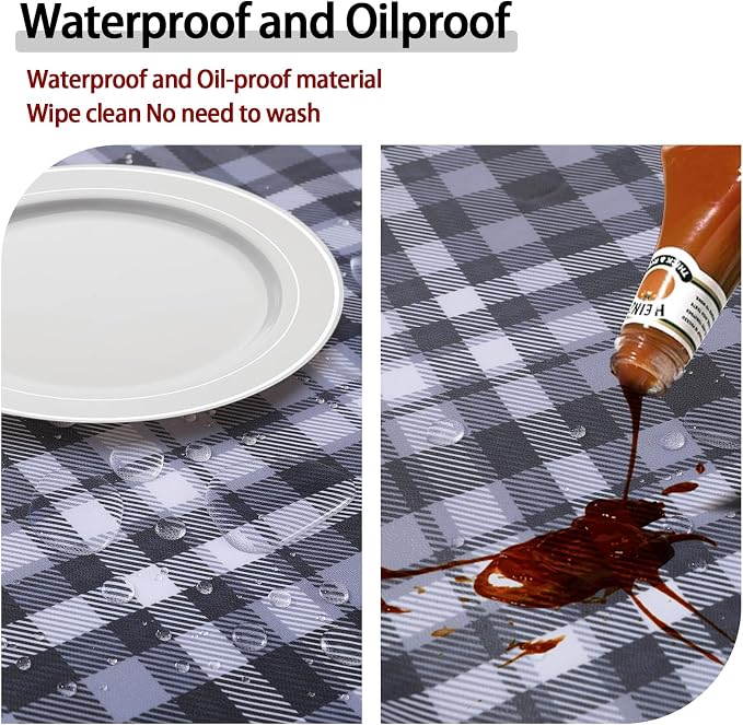 opstellen Fitted Waterproof Round Tablecloth for 36 40 41 42 44In Tables Neutral Wipe Clean Fall Table Covers Travel Essentials Camp Tools Decoraciones para Sala Party Dining Table Centerpiece Decor