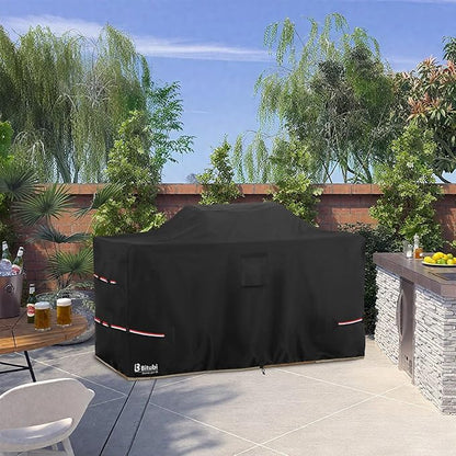 Bitubi 110 Inch Island Grill Cover - 600D Heavy Duty Waterproof All Weather Protection Extra Large Grill Cover,Black