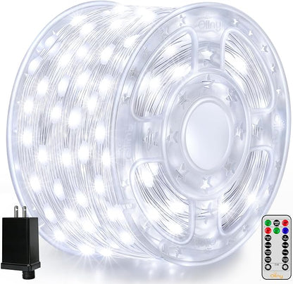 Ollny Christmas Lights Cool White, 600LED 197FT Christmas Tree Lights IP67 Waterproof, Plug in Fairy Lights with Remote 8 Modes Timer, Xmas Light for Outdoor Indoor House Holiday Decor