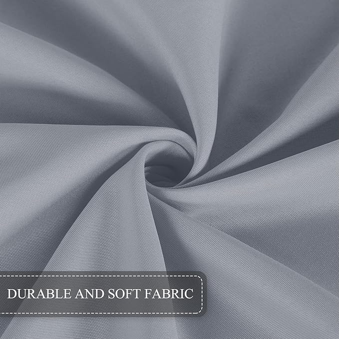 SARAFLORA Outdoor and Indoor Tablecloth -60x102 inch Silver, Wrinkle Free Washable Waterproof Table Cloth with Umbrella Hole and Zipper Rectangle Table Cover for Spring/Summer/Patio/Picnic/BBQS/Party