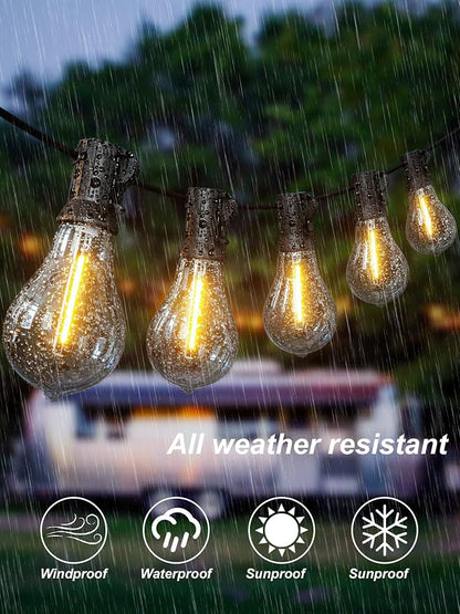 Outdoor String Lights 200FT Waterproof Patio Lights for Porch Backyard Yard | 2FT Bulbs Apart,200FT Connectable Outside Lighting with 100+6 Shatterproof Dimmable Edison LED Bulbs for Garden Balcony Party