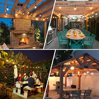 BRIMAX 12FT Outdoor String Lights with 5 LED Bulbs 2W Shatterproof Edison Bulb Commercial Grade Waterproof Outside Light 2700K Warm White for Bistro Gazebos Porch Patio Garden