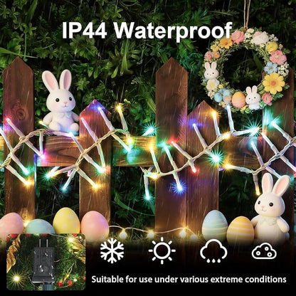 46ft 500 LED Easter String Lights Plug in, Pastel Twinkle Fairy Lights, 16 Modes Waterproof Easter Outdoor Lights, Colored String Lights for Christmas Tree Indoor Outdoor Spring Decorations