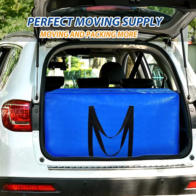 Extra Large Storage Bags, 57 Gallon XXL Jumbo Large Moving Bags Heavy Duty | 2 PACK Clothes Storage Totes Bins Moving Boxes Supplies, Foldable Travel Duffle Bag, Christmas Tree Bag,42x23x13.5 inch