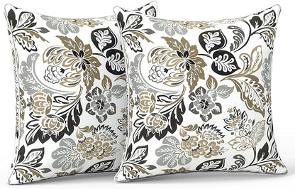LVTXIII Outdoor Pillow Covers Set of 2, Patio Waterproof Throw Pillow Cases Fade Resistant Accent Pillow Covers for Spring Summer Garden Decoration, 18"x18", Dailey Tan