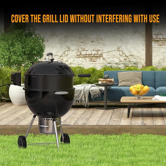 Skyflame Charkettle Rotisserie Ring Kit, Black Coated Steel | Compatible with Weber 18" Charcoal Kettle Grills, Compatible with Other Similar Kettle Grills, BBQ Grill Rotisserie Kit