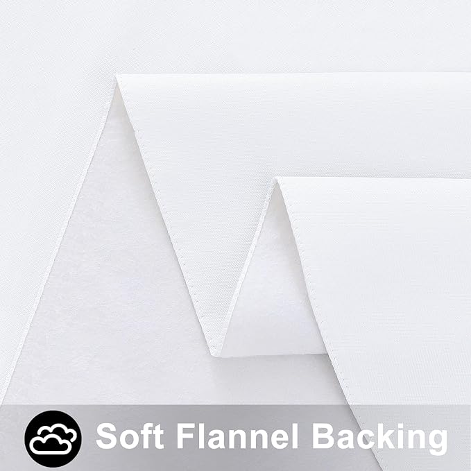 Smiry Rectangle Table Cloth 52x70 Inch, Waterproof Wipeable Vinyl Tablecloths Protector, Oil Spill Proof Plastic Table Cover for Dining, Picnic, Camping, Outdoor, White