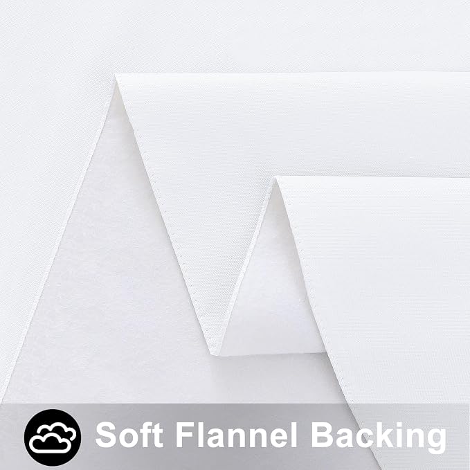 Smiry Rectangle Table Cloth 60x144 Inch, Waterproof Wipeable Vinyl Tablecloths Protector, Oil Spill Proof Plastic Table Cover for Dining, Picnic, Camping, Outdoor, White