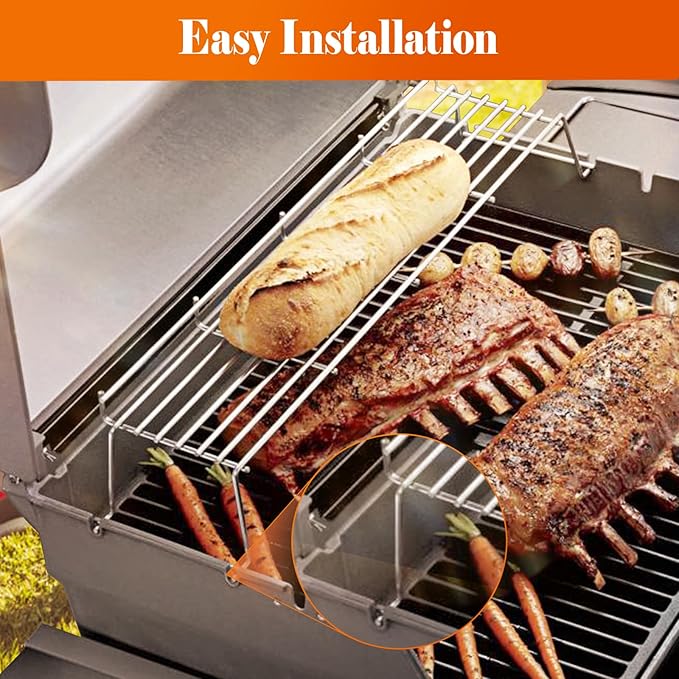 Uniflasy Stainless Steel Warming Rack for Weber Genesis 300 Series Gas Grill(2007-2016), for Genesis E310, E320, E330, S310, S320, S330, Replaces for Weber 65054, 81323, 62749