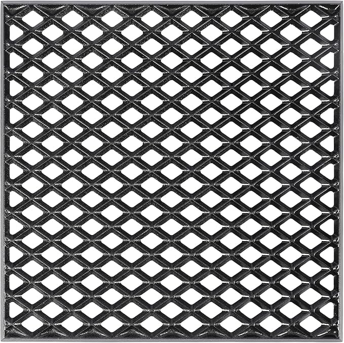 Utheer Ceramic-Coated Cast Iron Grill Grate for Weber Genesis 300 & 400 Series (2025+ Models), 16.14” × 16.14” Square Cooking Grate | Heavy-Duty Nonstick BBQ Grill Replacement