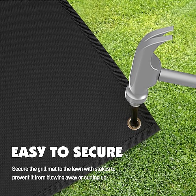 Grill Mats for Outdoor Grill Compatible with Blackstone 28 & 36in Griddle to Protect Deck and Patio, Fireproof Griddle Mat, Griddle Accessories Compatible with Blackstone Griddle, 65x48x0.02in, Black