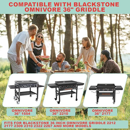 5856 Griddle Lid for Blackstone Omnivore 36" Griddle Cover 1554 2310, Upgrade Glass Griddle Cover 36 inch with Hood for Blackstone Omnivore 2212 2309 2322 Flat Top Grill Accessories(2024 Model)