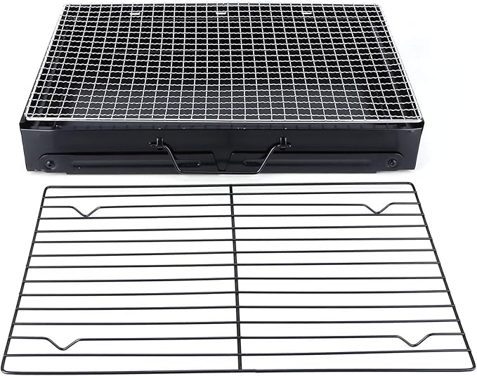 Alvinlite Barbecue Grill Stainless Steel - Kabab Grill Folding Camping Grill BBQ for Shish Kabob Grill Cooking Small Grill Portable Charcoal Tabletop Grill Barbecue