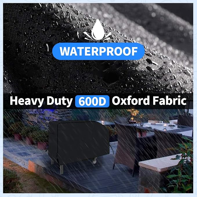 NEXCOVER Griddle Cover for Blackstone 28 Inch 2 Burner Griddle,600D Heavy Duty Waterproof Flat Top BBQ Cover for Outside,Anti-UV/Tear & Fade Resistant/Wind-Proof Gas Grill Cover with Support Pole