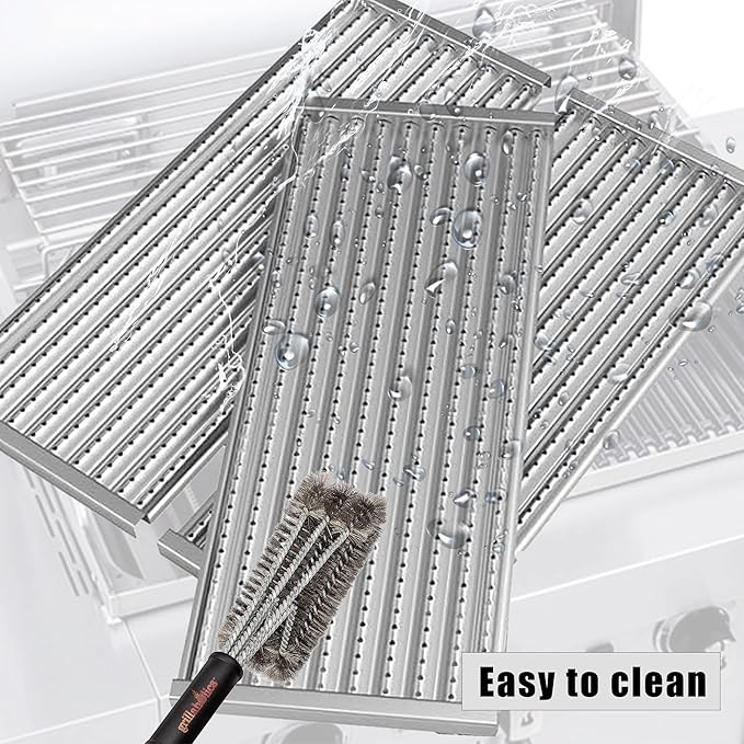 Hongso 17 Inch Emitter Plates Replacement for Charbroil G533-2200-W1 Tru-Infrared 4-Burner Gas Grills, Compatible with 463242716 463242715 463257520 463276016
