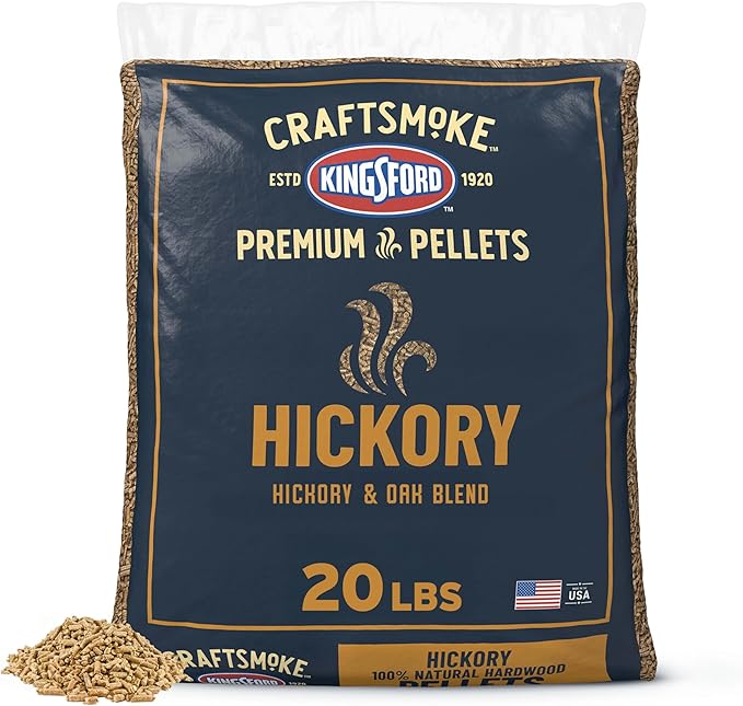 Kingsford Craftsmoke Premium Grilling Wood Pellets, Hickory BBQ Pellets for Grilling, 100% Natural Hardwood, 20 pounds