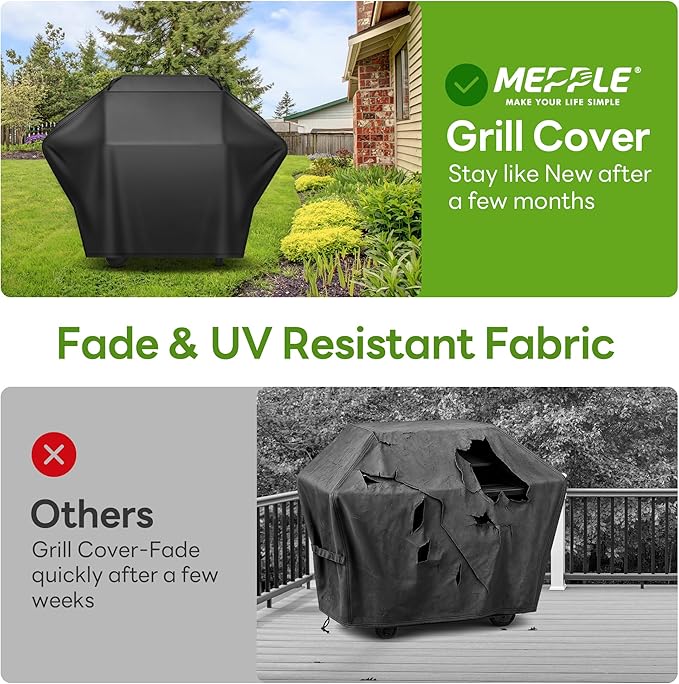 Grill Cover 60 Inch for Outdoor Gas BBQ Grill,Waterproof Fade Resistant Anti-UV Barbecue Grill Cover & Weather Protection BBQ Cover for Griddle Outdoor,Compatible with Weber Nexgrill Char-broil