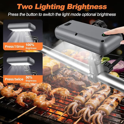 BBQ Grill Light for Blackstone Griddle and Weber Grill, Automatic On/Off BBQ Light, Blackstone Griddle Accessories, LED BBQ Grilling Accessories for Outdoor Grill, Gifts for Men Dad (1, Rectangular)